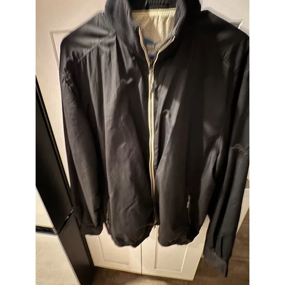 Tommy‎ Bahama Mens Black Cotton Nylon Full Zip Windbreaker Jacket Size M