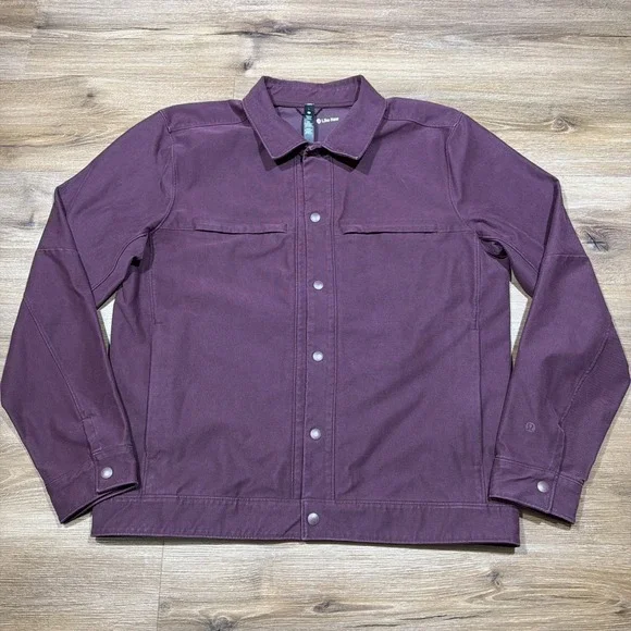 Lululemon Men's LARGE City‎ Excursion Snap Jacket LM3CZGS Plum Cassis Burgundy L