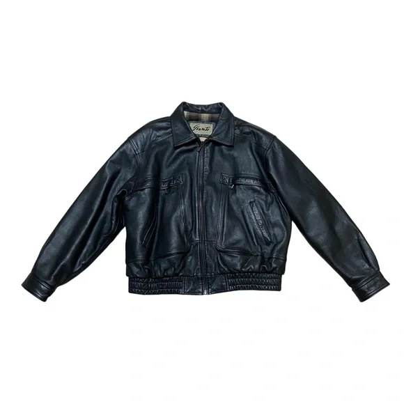 Vintage 1990s Gianti Collection Bomber Leather Jacket Streetwear Moto Jacket