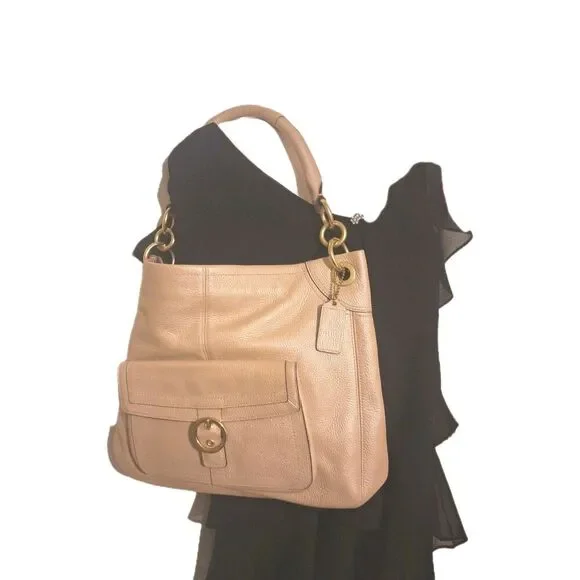 Coach Penelope Opalescent Leather Hobo Handbag. F18889