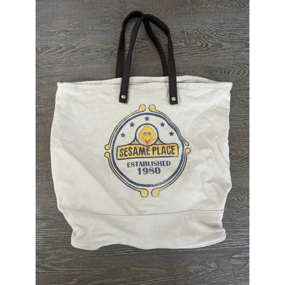 Sesame Place Theme Park Langhorne PA Canvas Tote Bag Souvenir Travel Big Bird