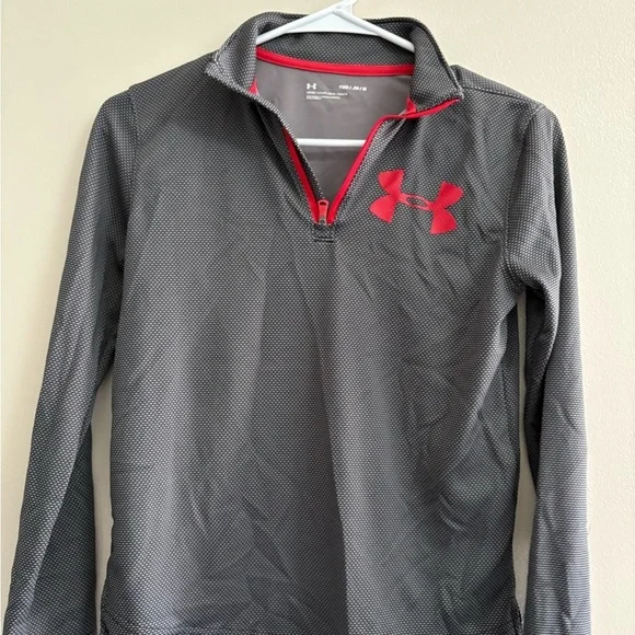 Under Armour Red and Gray Athletic Pullover