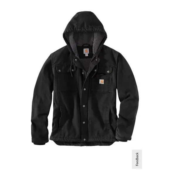 Carhartt OJ3826-M Relaxed Fit Sherpa Lined Hooded Jacket Mens 2XL Black Canvas