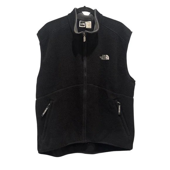 The North Face Fleece Vest Mens XL Black Polartec Full Zip Made in USA Gorpecore