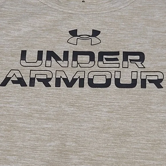 Under Armour Shirt Kids Size 6 Tan Heather Short Sleeve Graphic Tee UASH155E-251