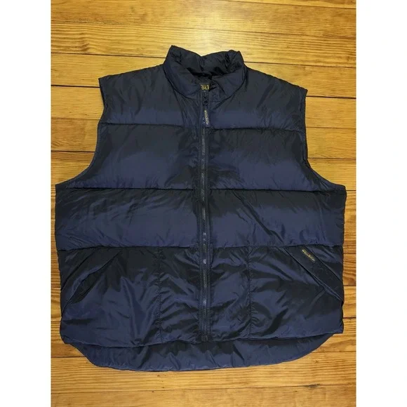Woolrich Duck Down Packable Puffer Vest‎ Mens XL Black Full Zip Outdoor