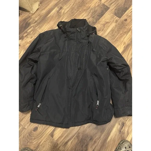 J. Whistler Black Heavy Coat Black All Weather She'd System Size 3XL