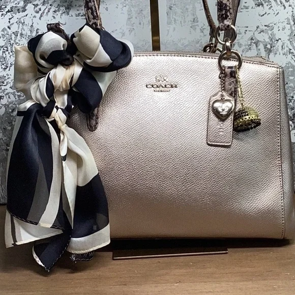 Coach H1677-F56853 Madison Gold Metallic Pebbled Leather 3 Compartments Bag