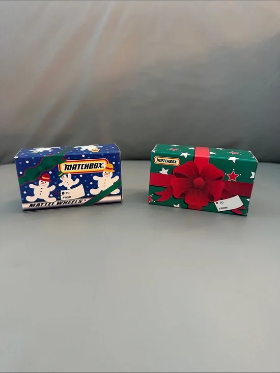 MATCHBOX Cars Holiday Gift Wrap Boxes - Green & Blue