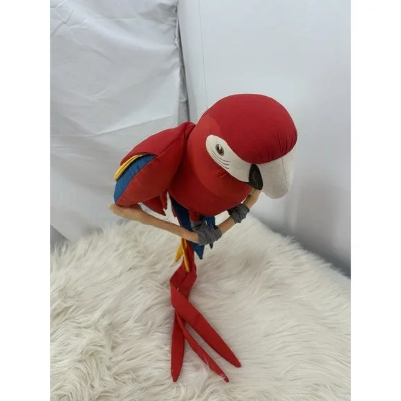 Vtg Handmade PARROT Plush Multicolor Fabric Garden‎ Decor Large Colombia 29