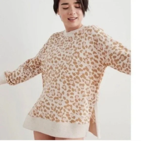Aerie-Leopard Print Sweatshirt- Size S