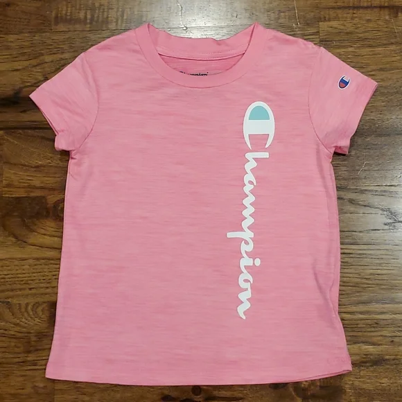 Girls Champion neon pink short sleeve shirt size 5/6