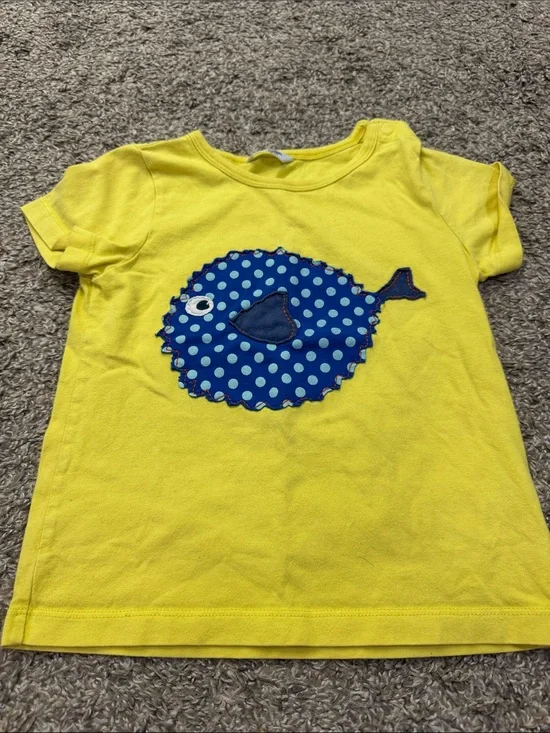 Baby Boden Short Sleeve Shirt Fish