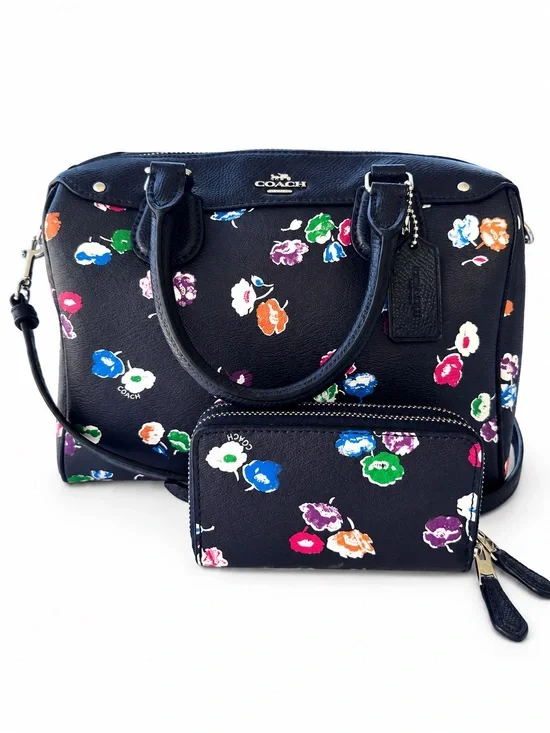COACH Floral Mini Bennett Satchel and Zip Wallet Set