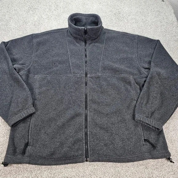 Columbia Fleece Jacket Full‎ Zip Gray Mens XL Outdoor Activewear Top