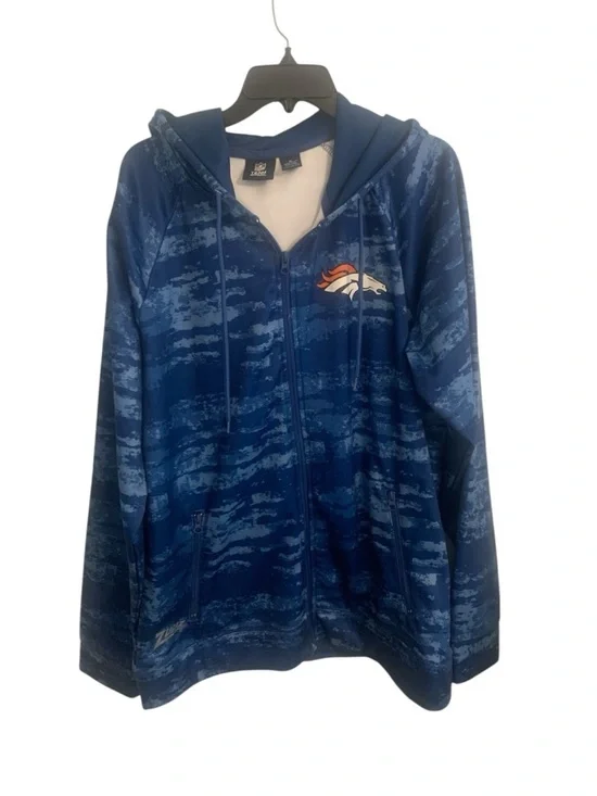 Men's Zubaz Navy Denver Broncos Tonal Oxide Full-Zip Hoodie Size XL