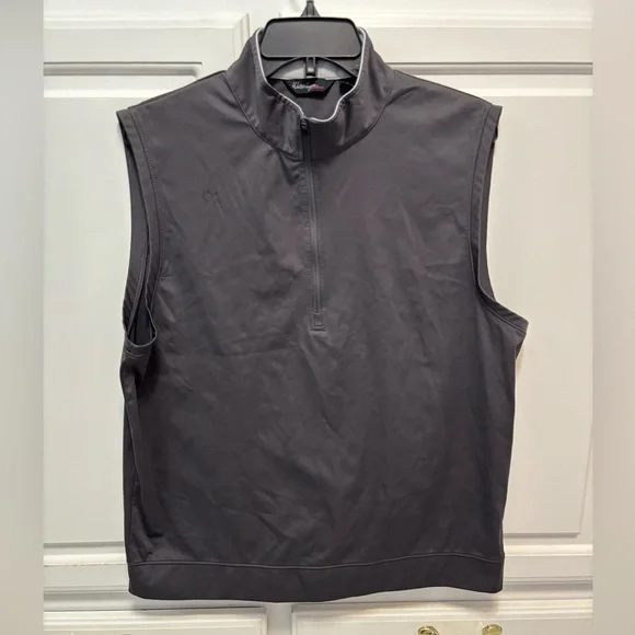 Walter Hagen Essentials Charcoal Gray 1/4 Quarter Zip Up Golf Vest Men’s Medium