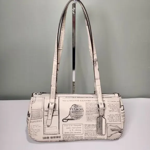 NWT Coach CDC11 Asher Shoulder Bag With Newspaper Print V2