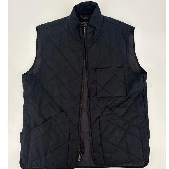 J.Crew Mens Walker Vest Navy Blue Quilted Full Zip Pockets Large NX-631