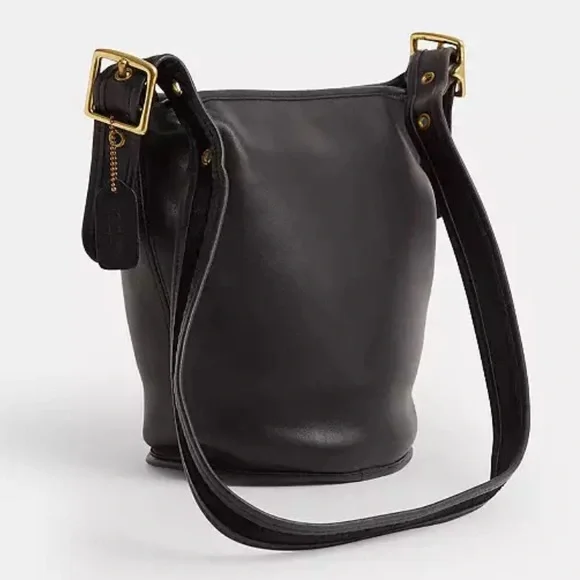 Coach 1993 Helen Berg's Legacy Bucket Bag - Black Glove-tanned leather & brass