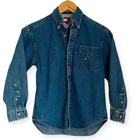 Tommy Hilfiger 90’s Boys’ Denim Shirt Size Small