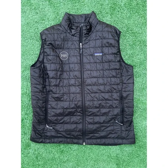 Patagonia Mens Nano Puff Vest XL Black King & Spalding K&S Corporate Logo Puffer
