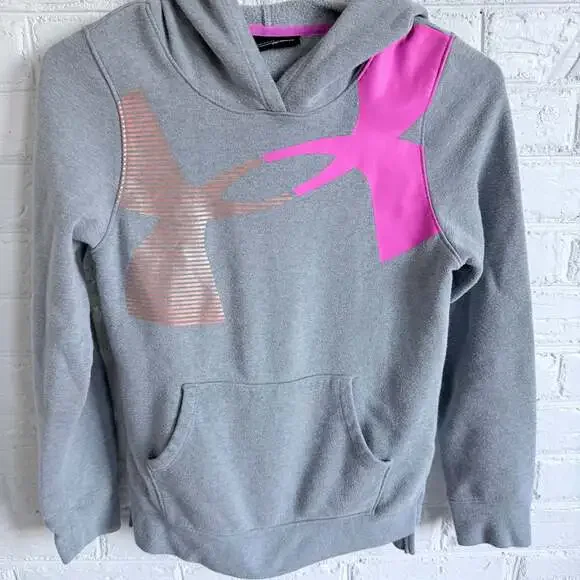 Under‎ Armour Girls Big Logo Gray Hoodie