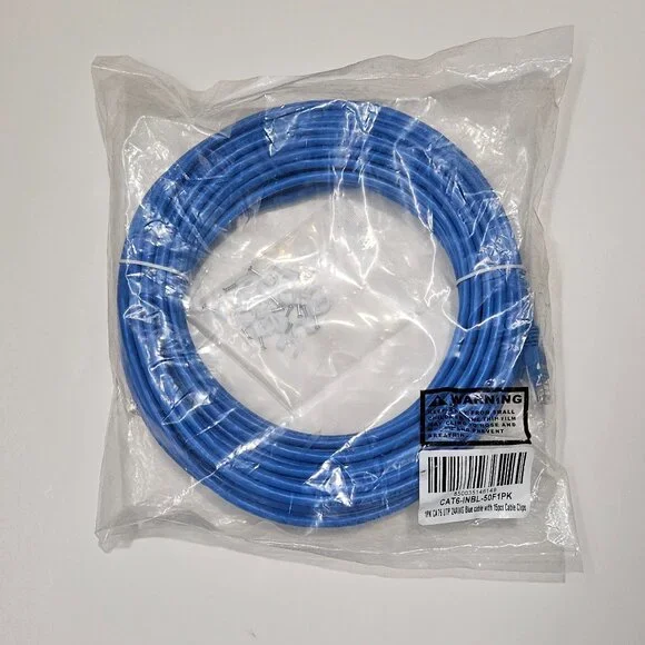 Cat 6 Ethernet Cable 50ft w/ 15pcs Cable Clips