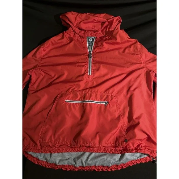 Lauren James Womens Windbreaker XXL Red Pullover Waterproof Lightweight Jacket‎