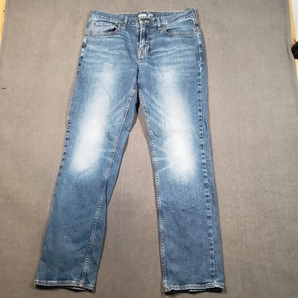 Old Navy Straight Jeans Mens 32x32 Blue Built-In Flex Tough Medium Wash