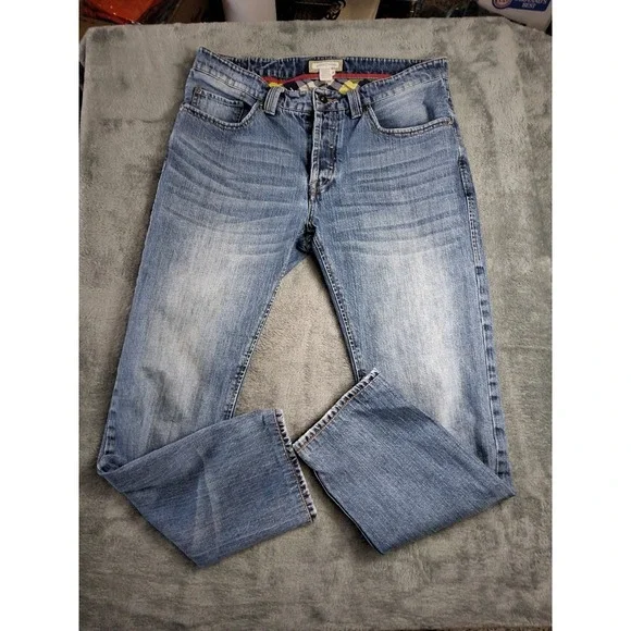 Mens Carbon 2 Colbalt Blue Denim Straight Leg Jeans Size 34x30. Preppy....