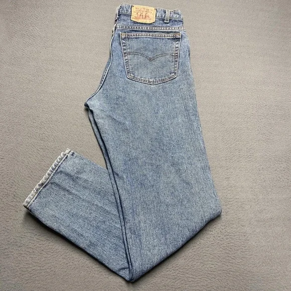 VTG Levis 550 Jeans Mens 36x34 Blue Relaxed Tapered Denim Stone Wash USA 90s‎
