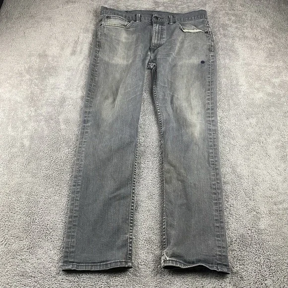 Levis 511 Slim Straight Jeans Mens 34x27‎ Gray Mid Rise