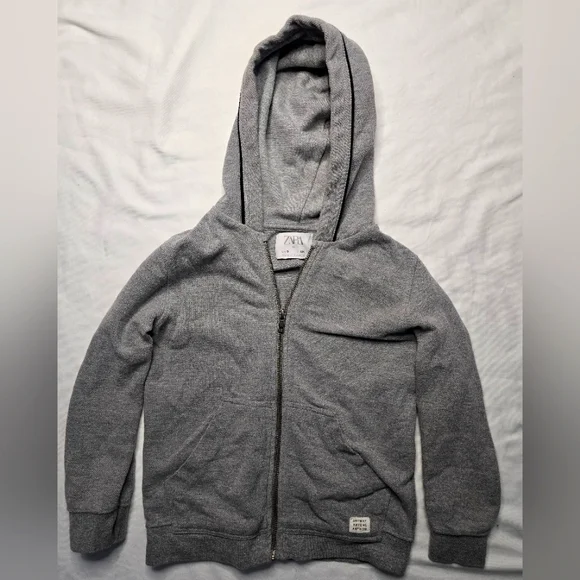 Zara kids zip up hoodie grey size 7