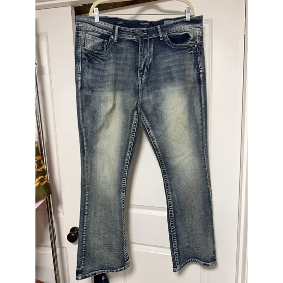 Stitches And Rivets, Men's Faded Jeans, Size 38