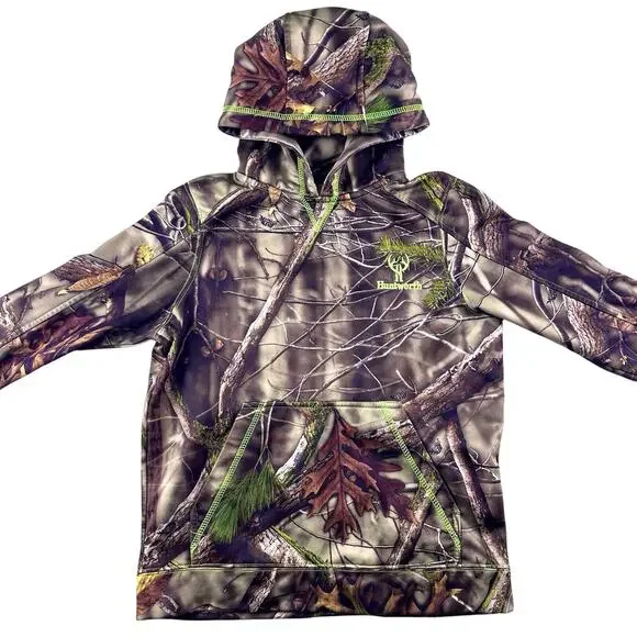 Huntworth Hoodie, Youth Boy's Size Medium, Brown, Camouflage, Pullover- Oak Tree