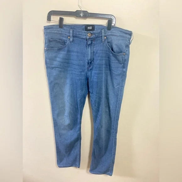 Paige Men’s Federal Tapered Jeans in Burnett Size 36 Light Wash Slim Straight