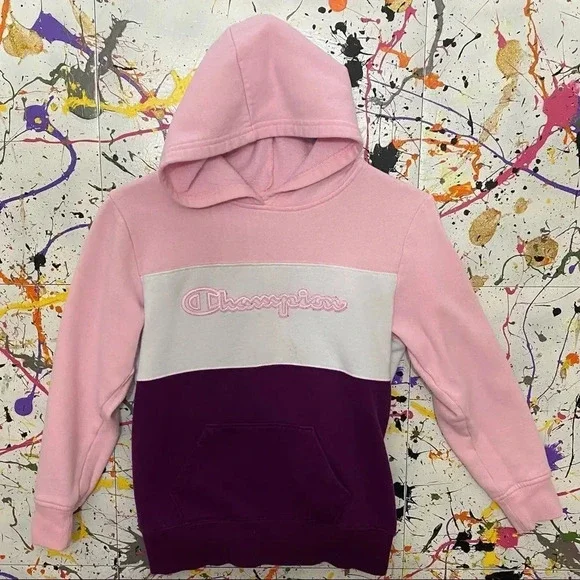 Girl’s Champion Color Block Hoodie 💖🤍💜👧🏽