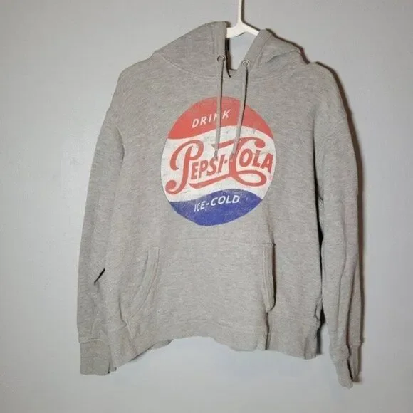 Pepsi Hoodie Drink Pepsi Cola Ice Cold Gray Kids Large Youth VTG