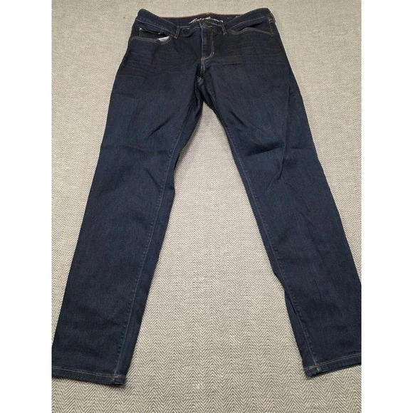 Eddie Bauer Modern Fit Slim Leg Dark Wash Jeans Mens‎ Size 12 Blue Stretch Denim
