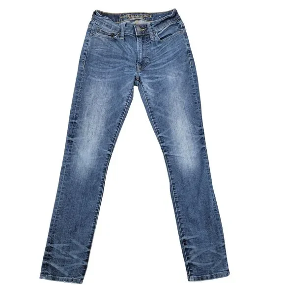 American Eagle Skinny Jeans Mens 26x30 Blue Extreme Flex 4 Medium Wash