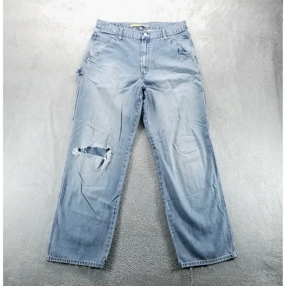 VTG Silvertab Baggy Jeans Mens 34x34 Blue Carpenter‎ Skater Y2K Grunge