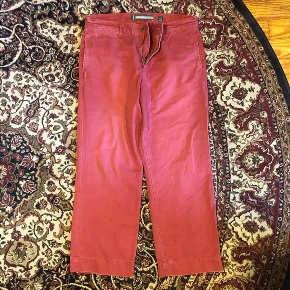 Old Navy Red Rust Straight Jeans Statement Piece 34/30