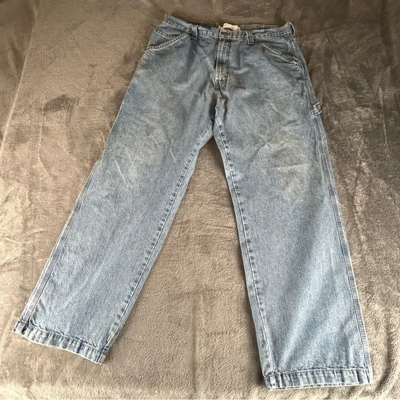 Levi Strauss Signature Gold Workwear Carpenter Jeans Mens 38x32 Blue Medium Wash