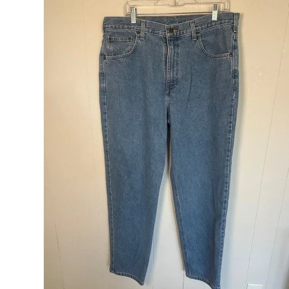 Carhartt Men's Relaxed‎ Fit Straight Leg Jeans Blue Denim 38x32