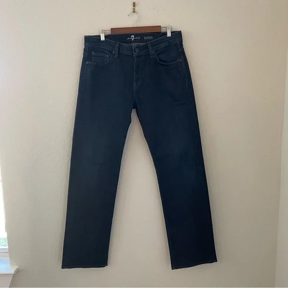 7FAM 7 for all mankind Austyn Straight Leg Denim Jean Dark Wash 34x33