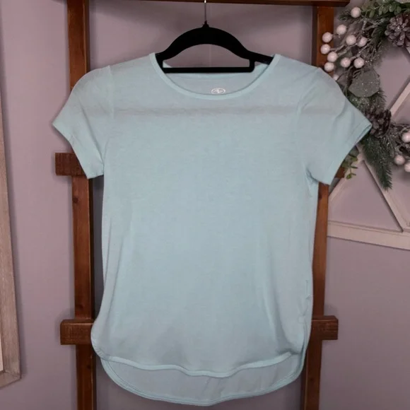 Athletic Works Mint Fitted Cap Sleeve T-Shirt
