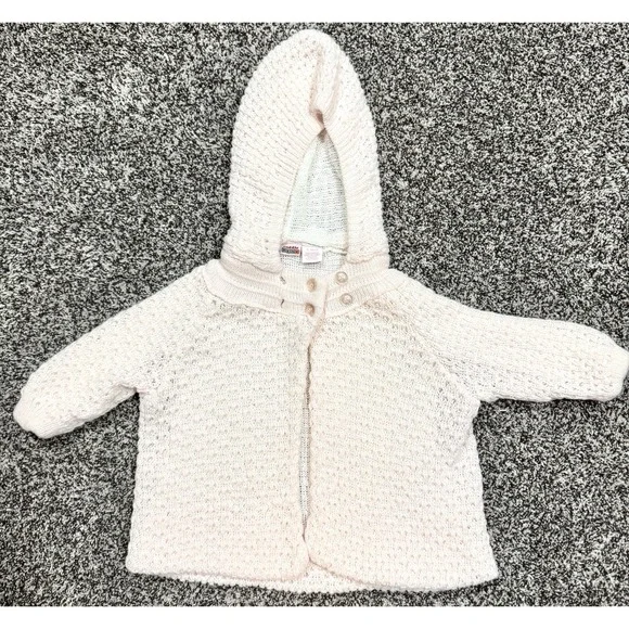 Vintage Cuddle Bear Cardigan‎ Sweater Jacket Baby Girl's Size 9 Mon Pink Cream