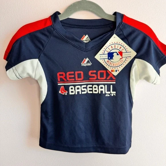 Baby 12m Red Sox Jersey Baseball Top NEW Red Blue