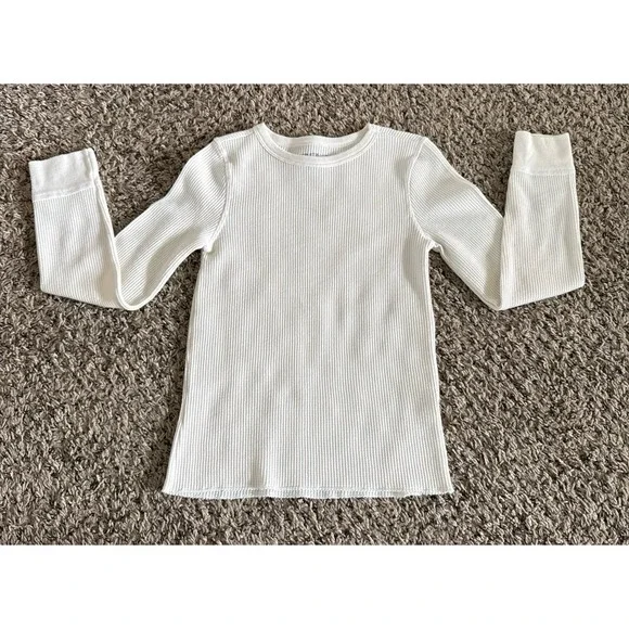 Fruit of‎ Loom Boys White Thermal Long Sleeve Tee Size 8